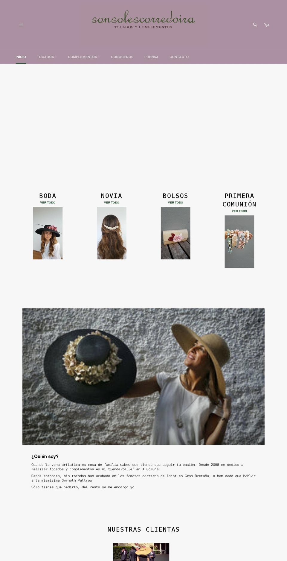 sonsolescorredoira.es shopify website screenshot