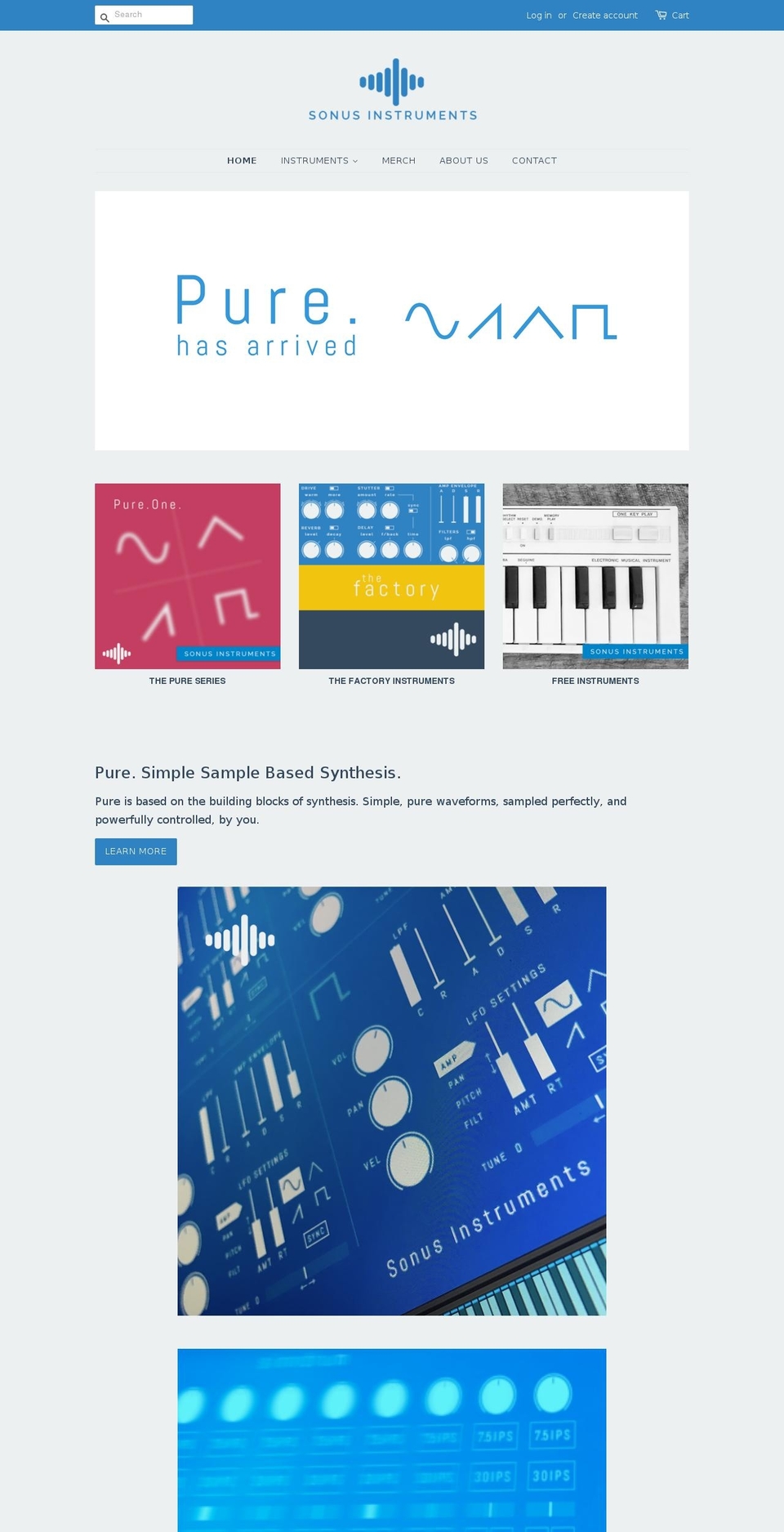 sonusinstruments.com shopify website screenshot