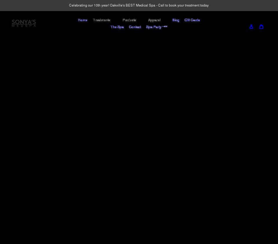 sonyasmedspa.com shopify website screenshot