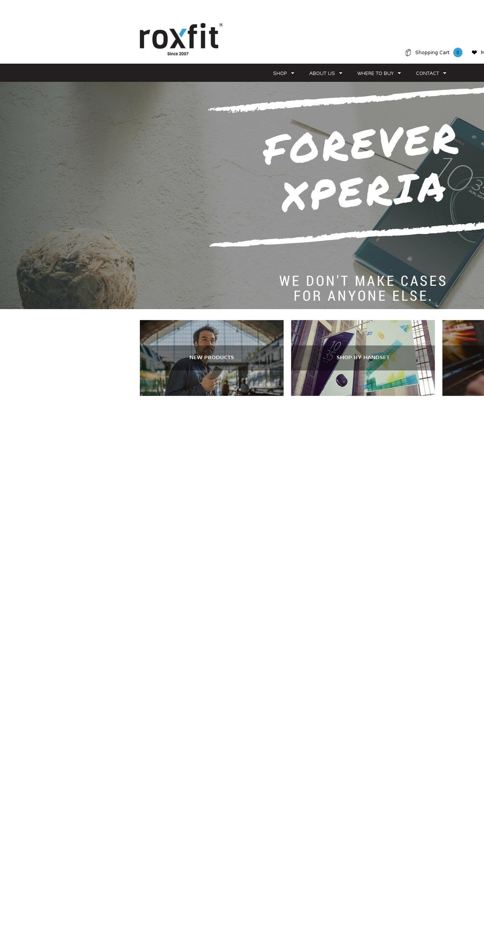 sonymobilecases.com shopify website screenshot