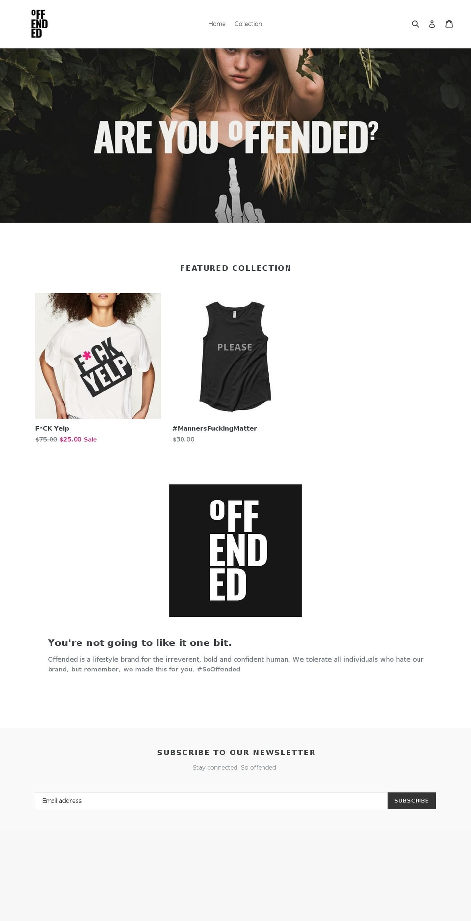 sooffended.com shopify website screenshot