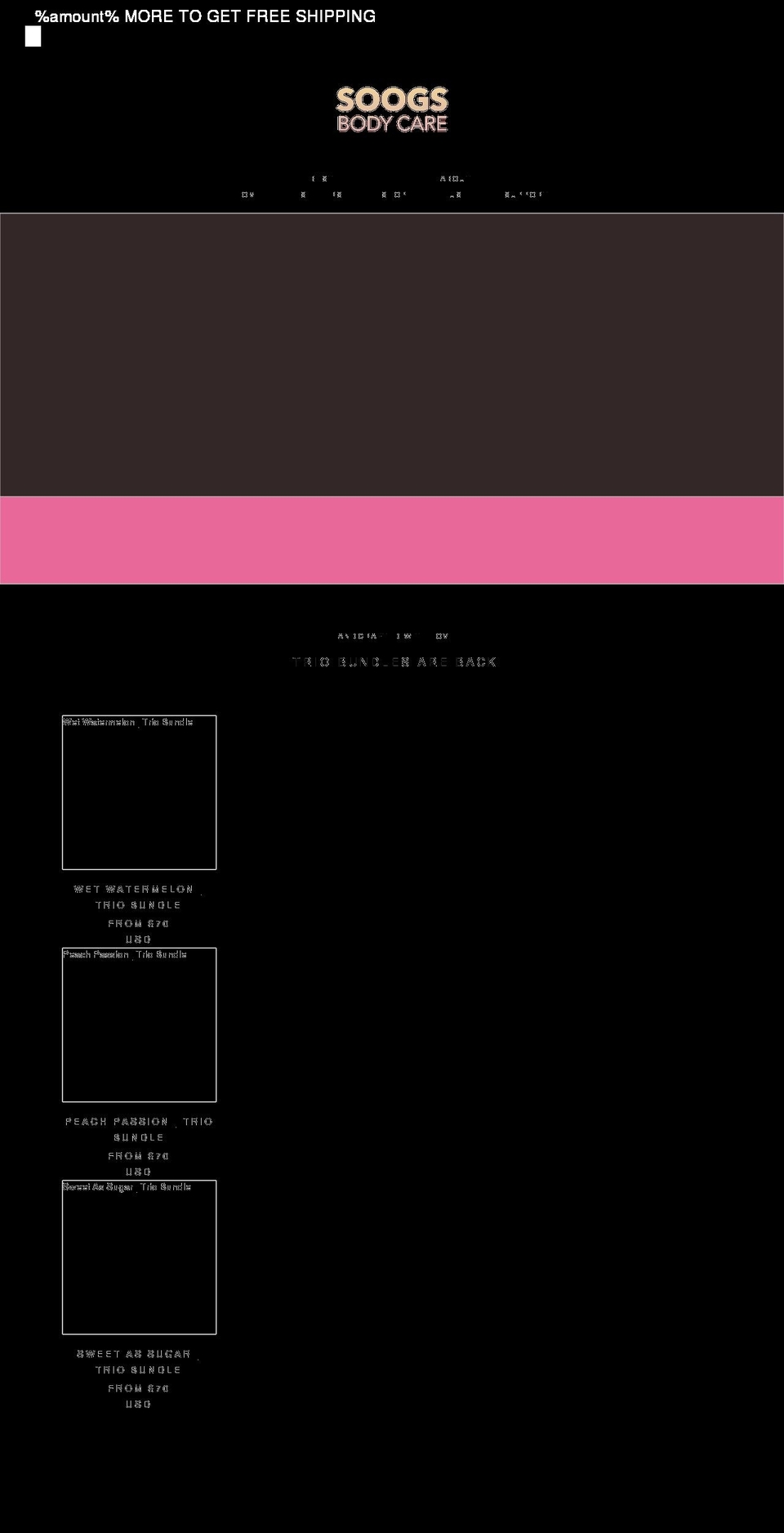 soogsbodycare.com shopify website screenshot