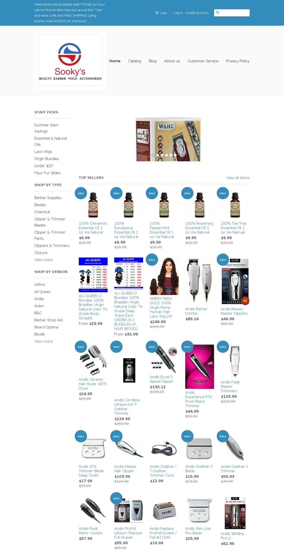 sookysbeautysupply.com — Shopify storefront screenshot