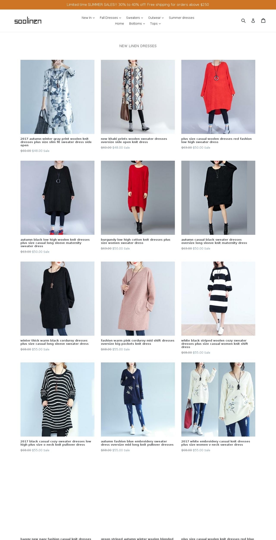 soolinen.com — Shopify storefront screenshot