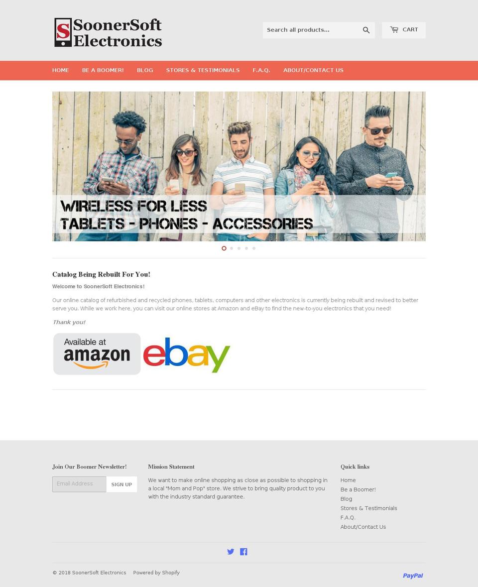 soonersoftelectronics.com — Shopify storefront screenshot