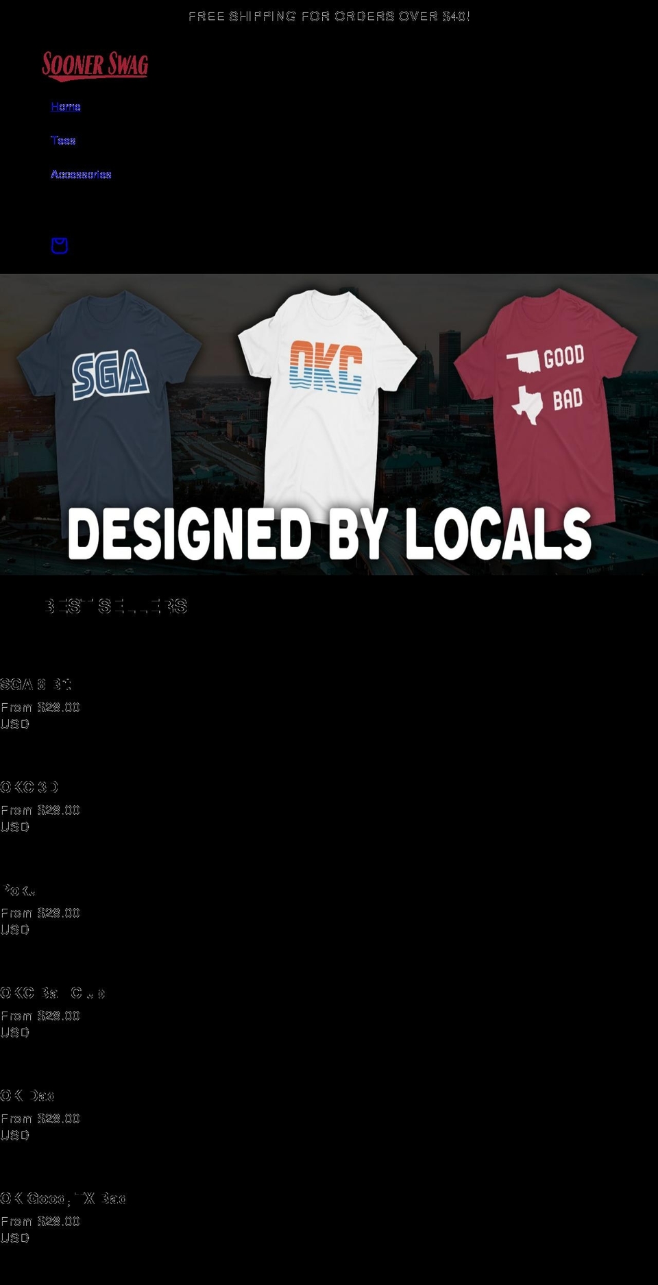soonerswag.com shopify website screenshot