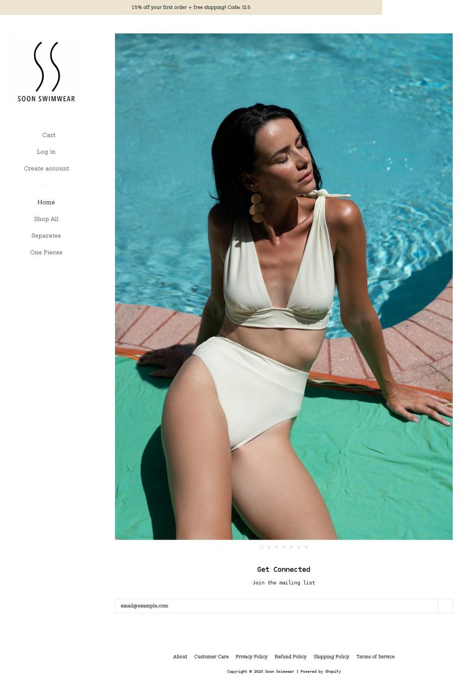soonswimwear.com shopify website screenshot