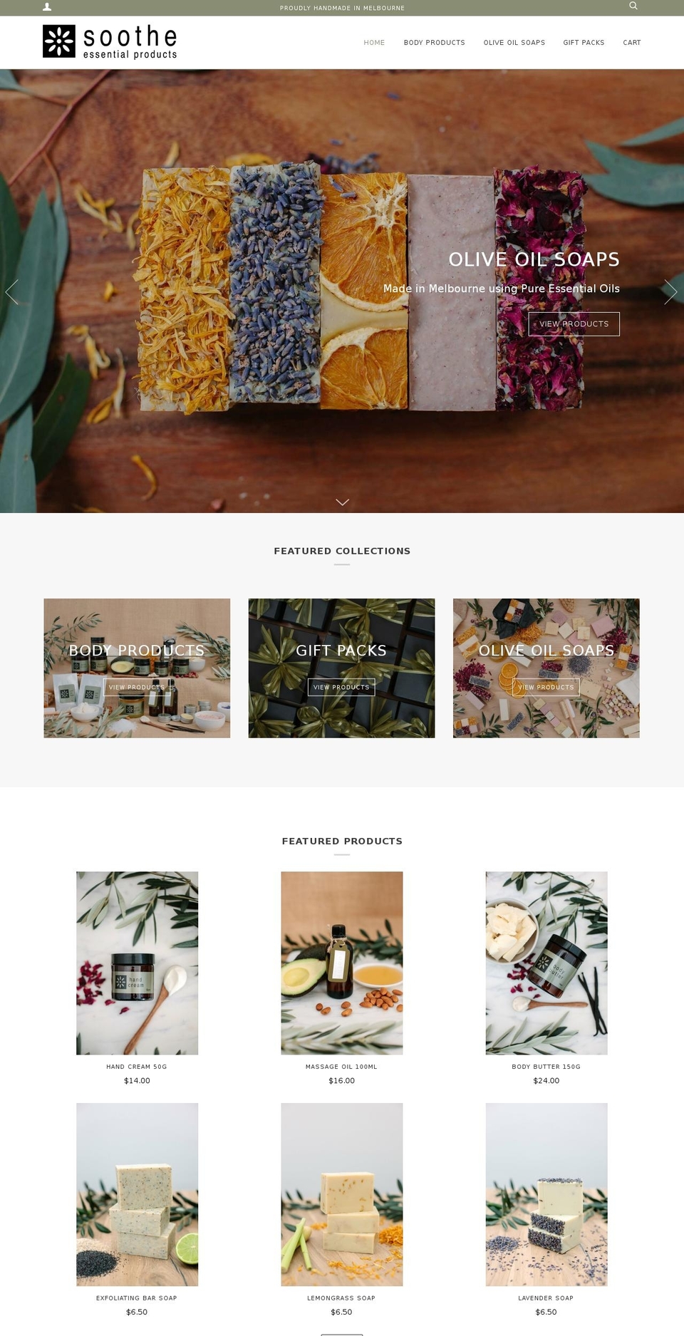 sootheessentialproducts.com.au shopify website screenshot