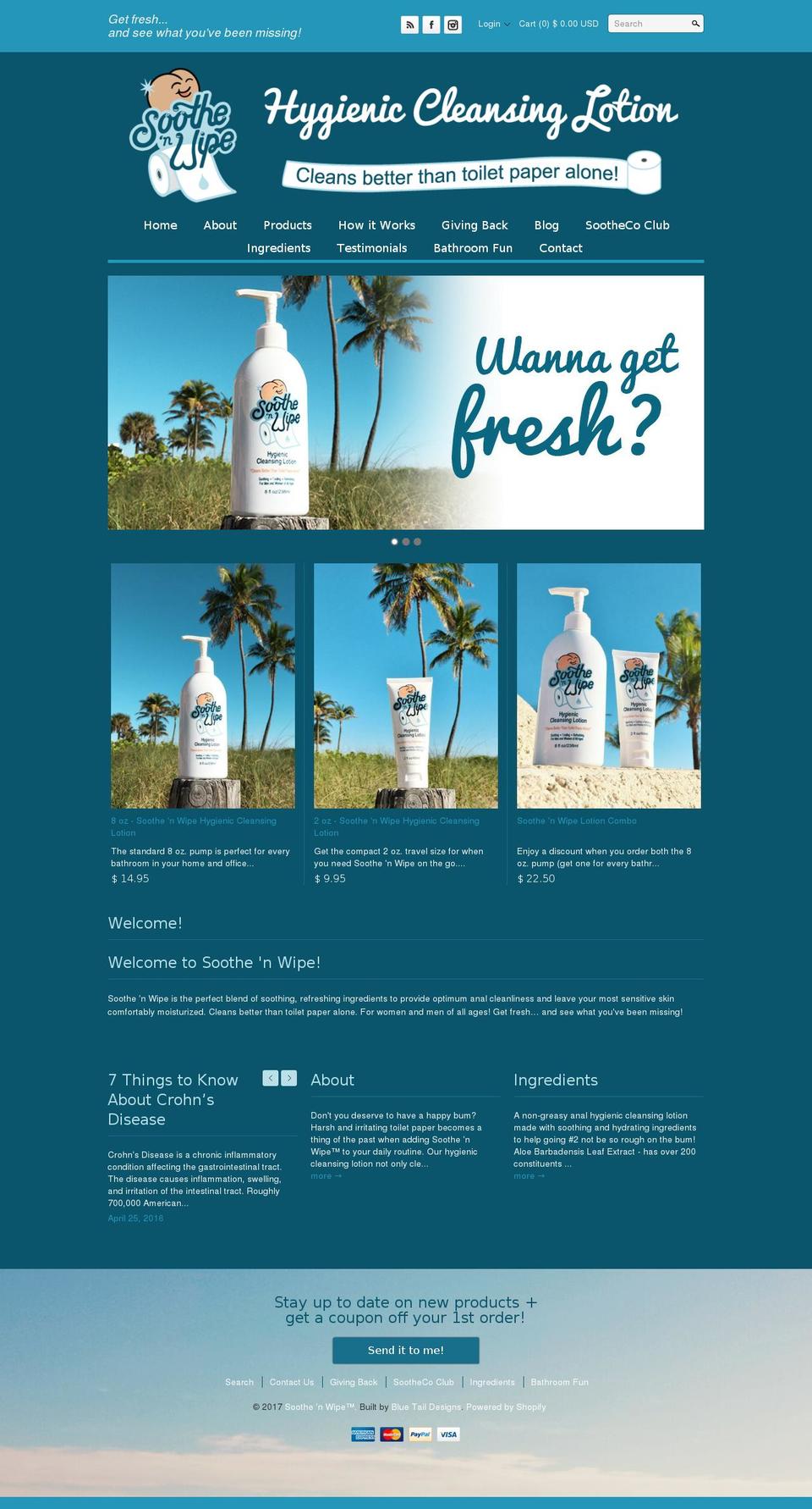 soothenwipe.com shopify website screenshot