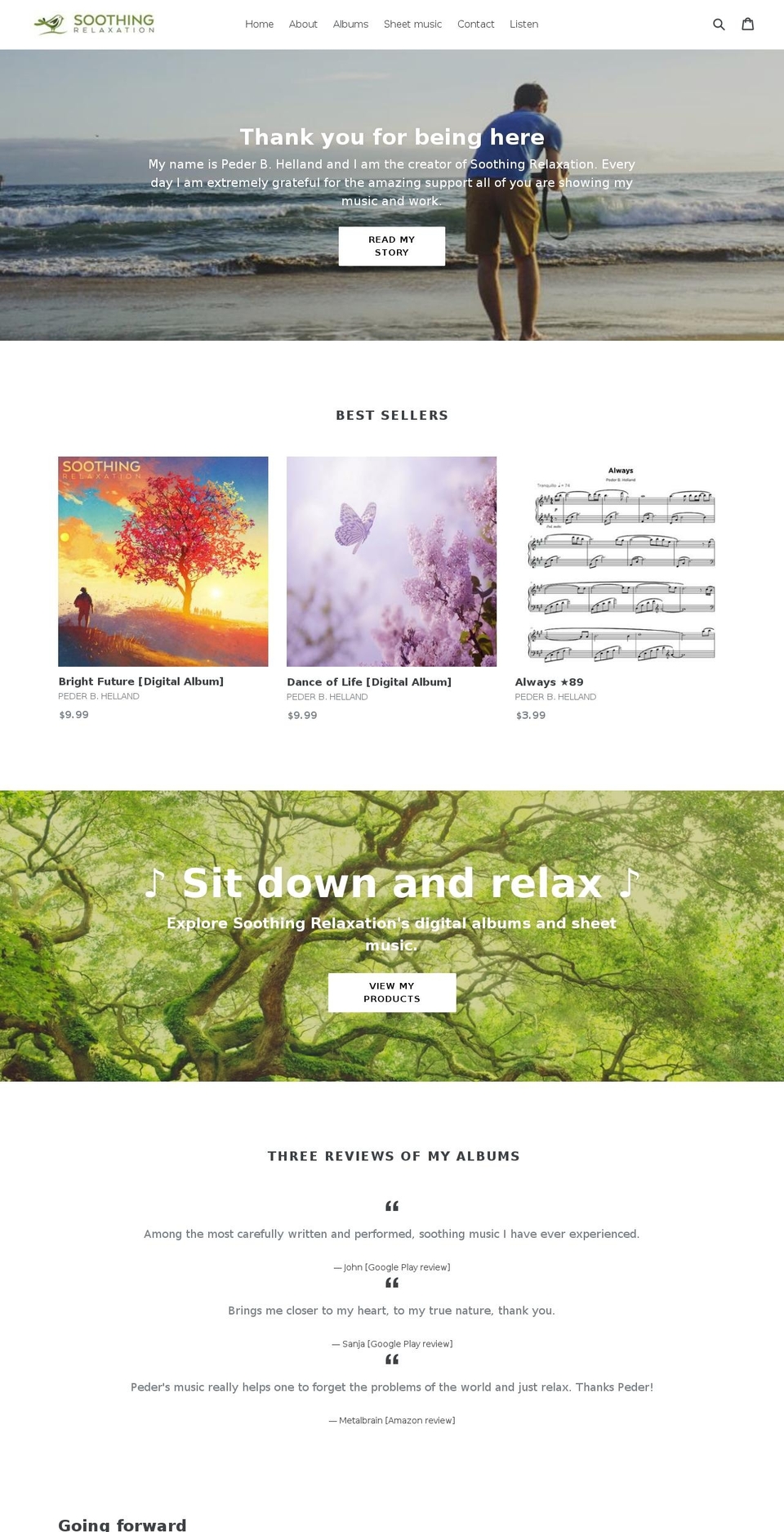 soothingrelaxation.com shopify website screenshot