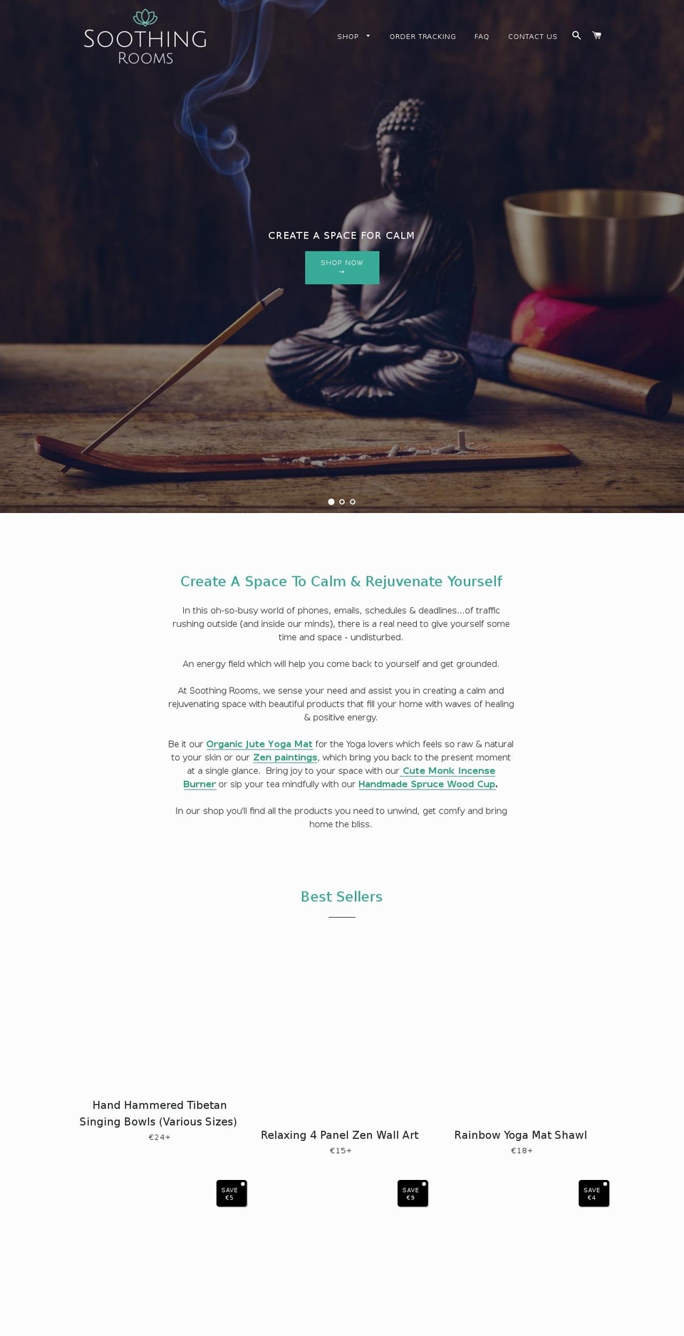 soothingrooms.com — Shopify storefront screenshot