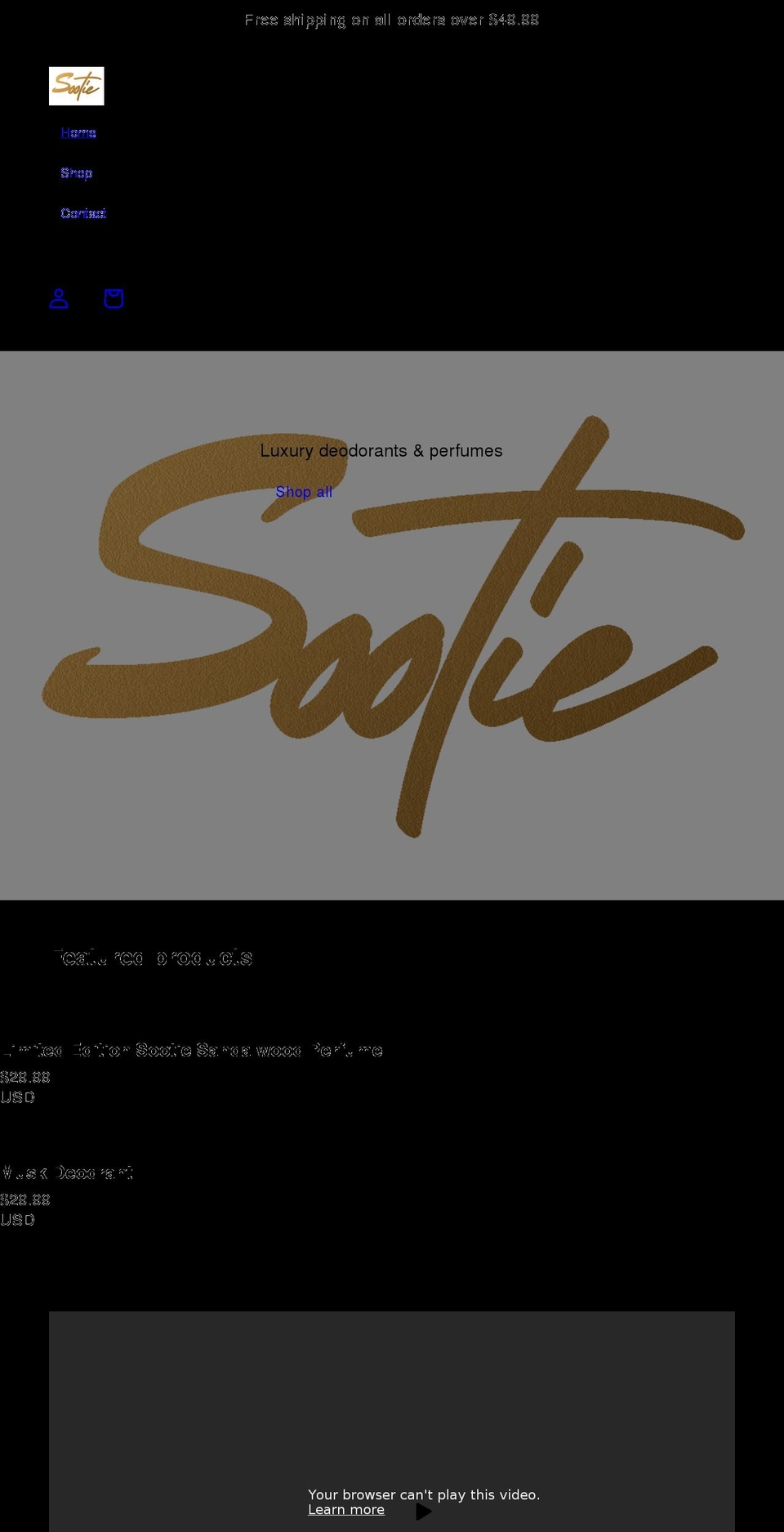 sootie.com shopify website screenshot