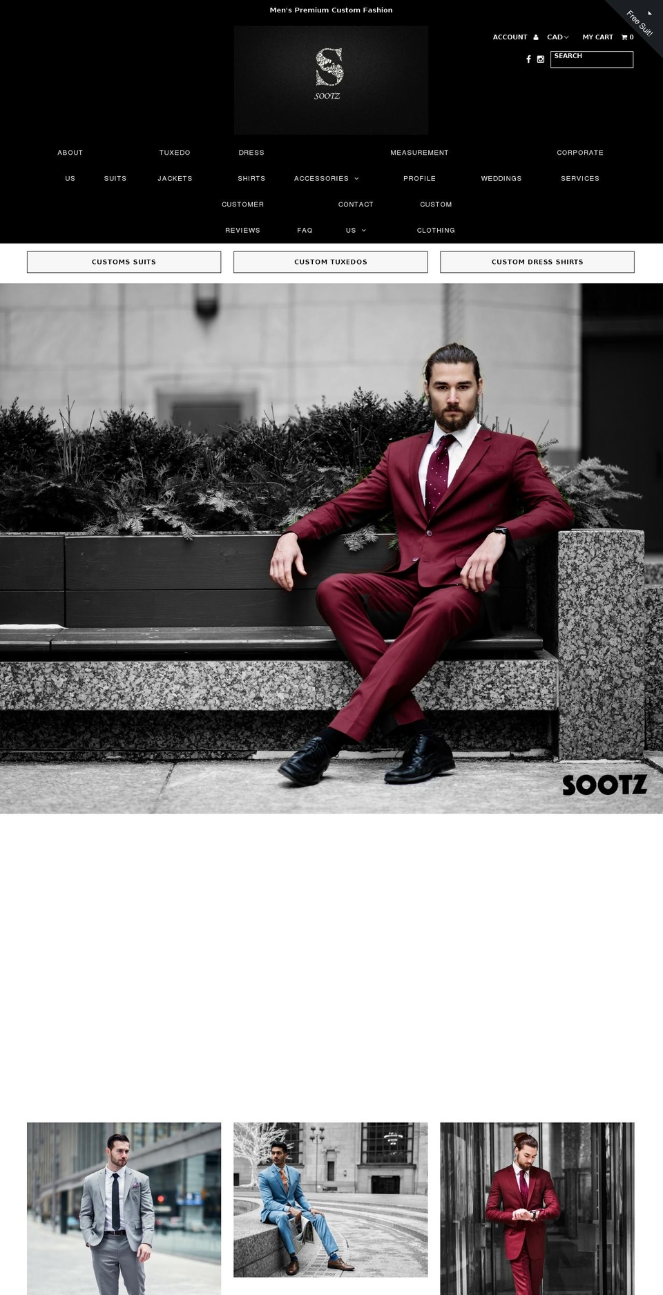 sootzclothing.com shopify website screenshot