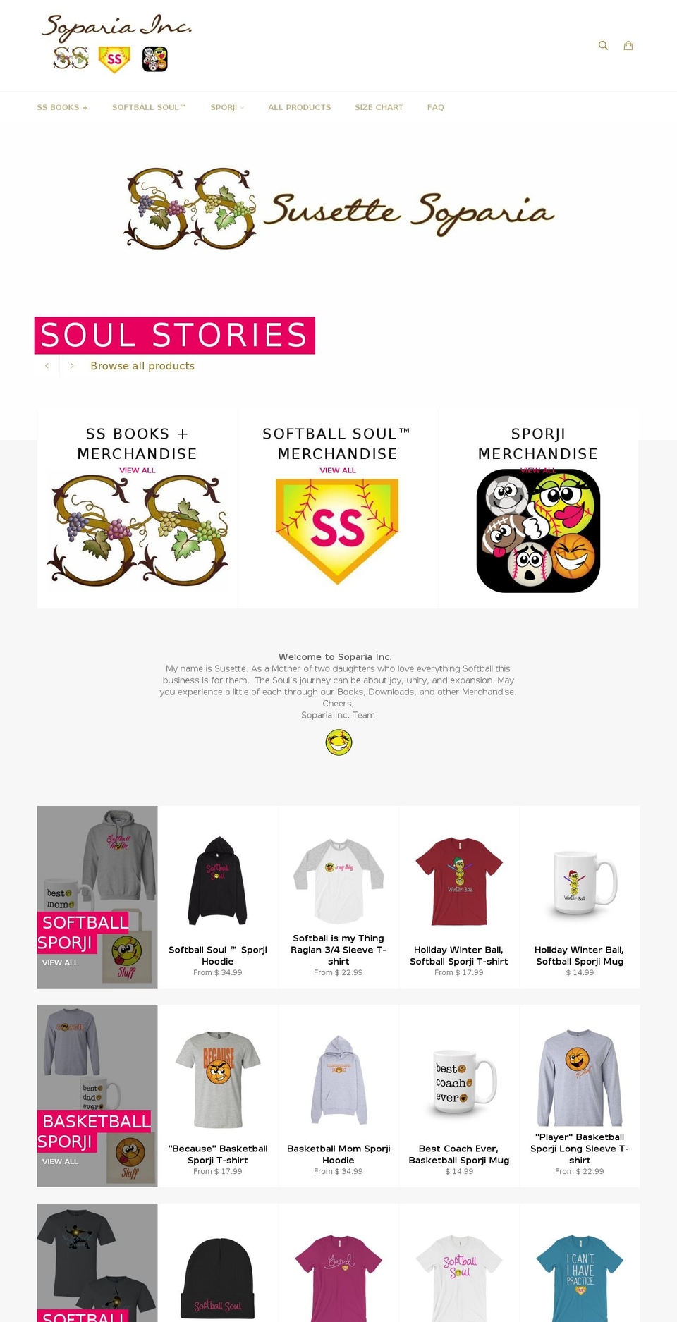 soparia-inc.com shopify website screenshot