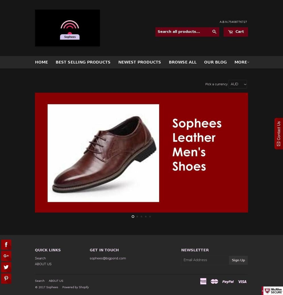 sophees.com shopify website screenshot