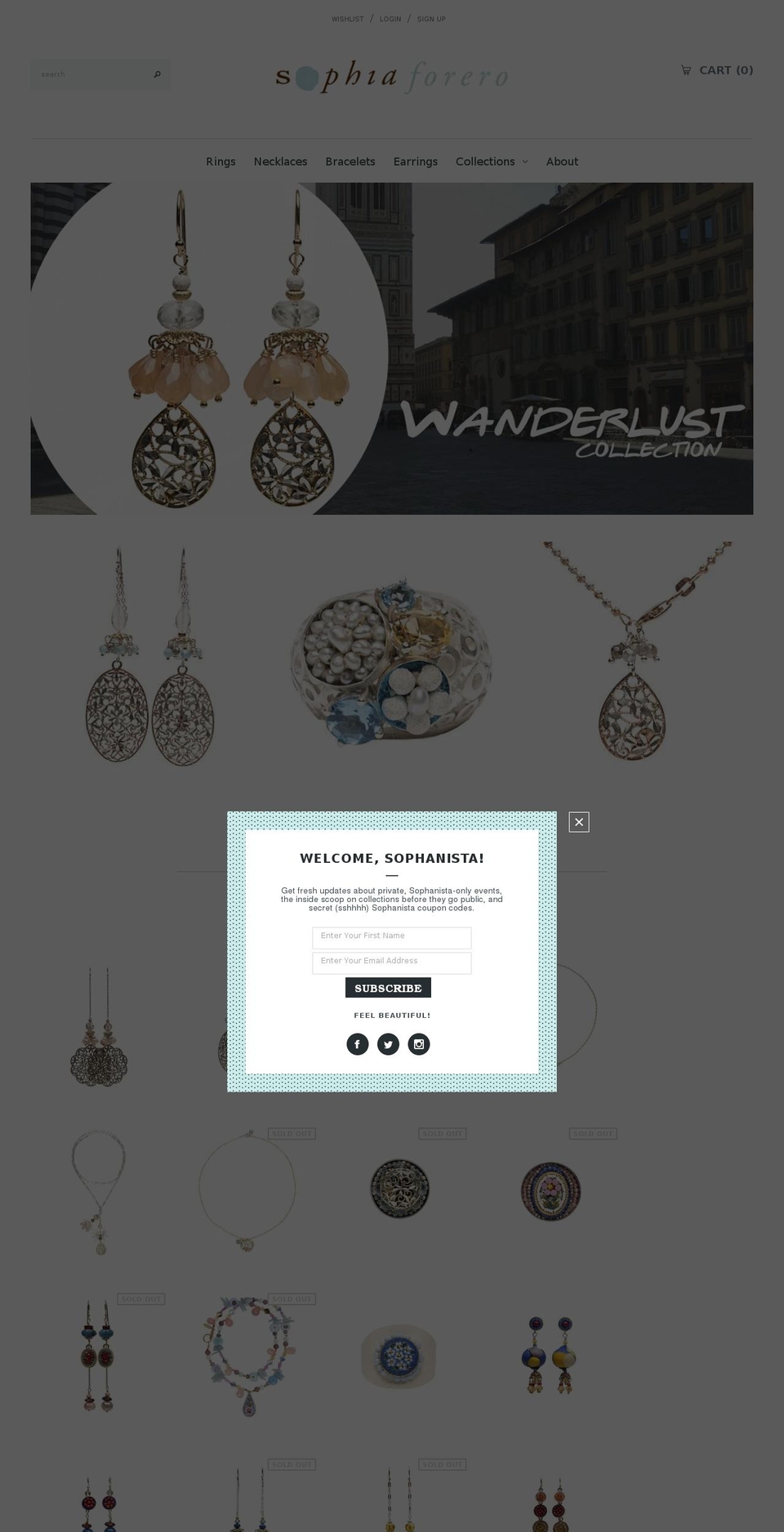 sophiaforero.com — Shopify storefront screenshot
