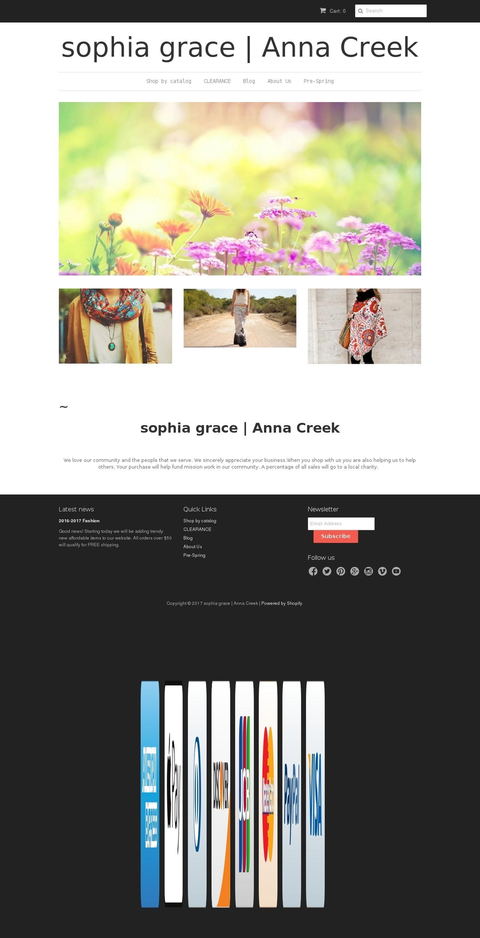 sophiagraceannacreek.com shopify website screenshot
