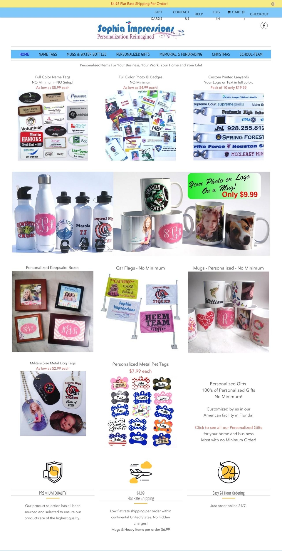 sophiaimpressions.com shopify website screenshot