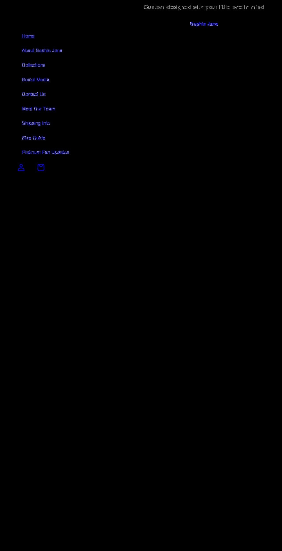 sophiajane.net shopify website screenshot