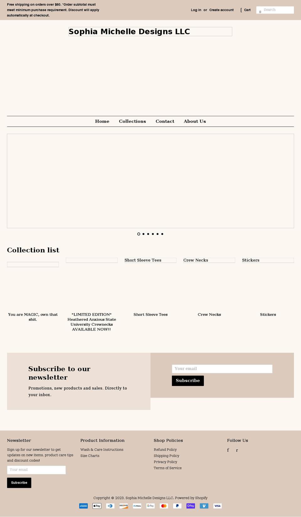 sophiamichelledesigns.com shopify website screenshot