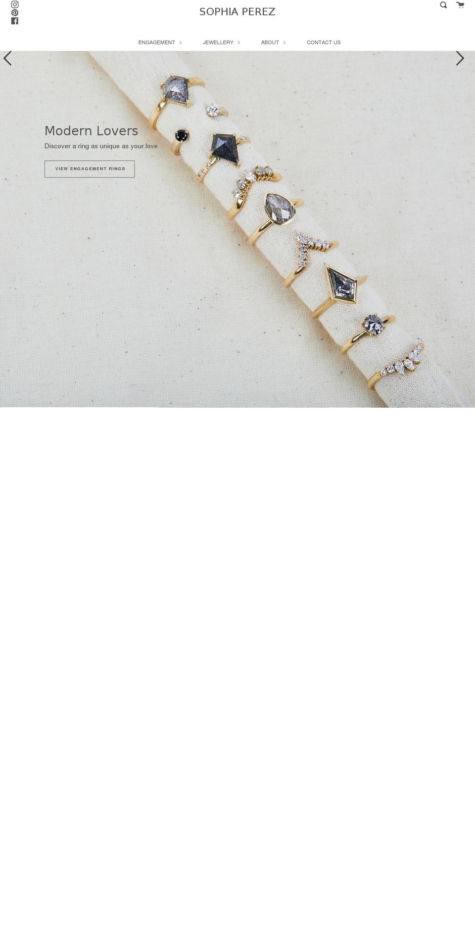 sophiaperezjewellery.com shopify website screenshot