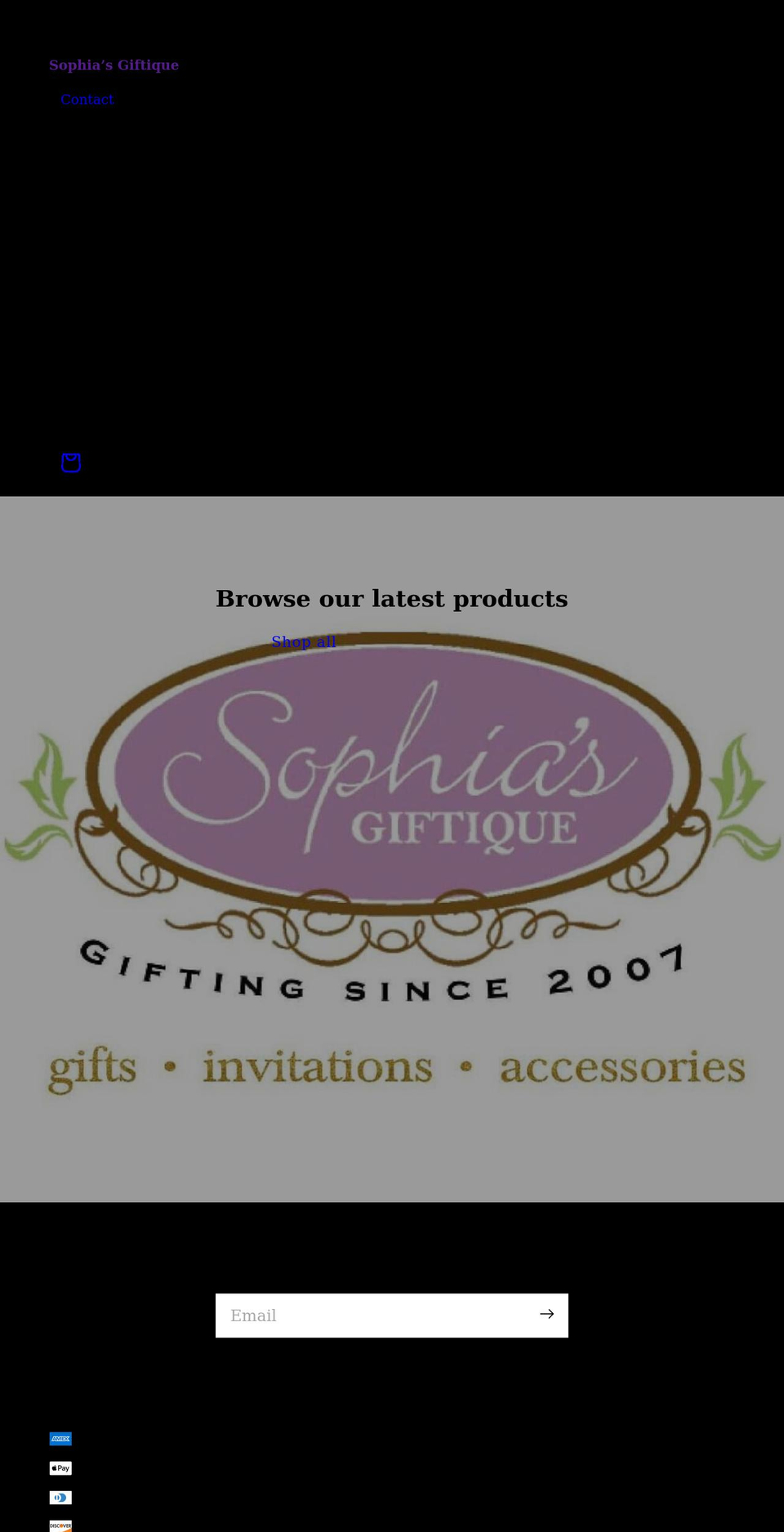 sophiasgiftique.com shopify website screenshot