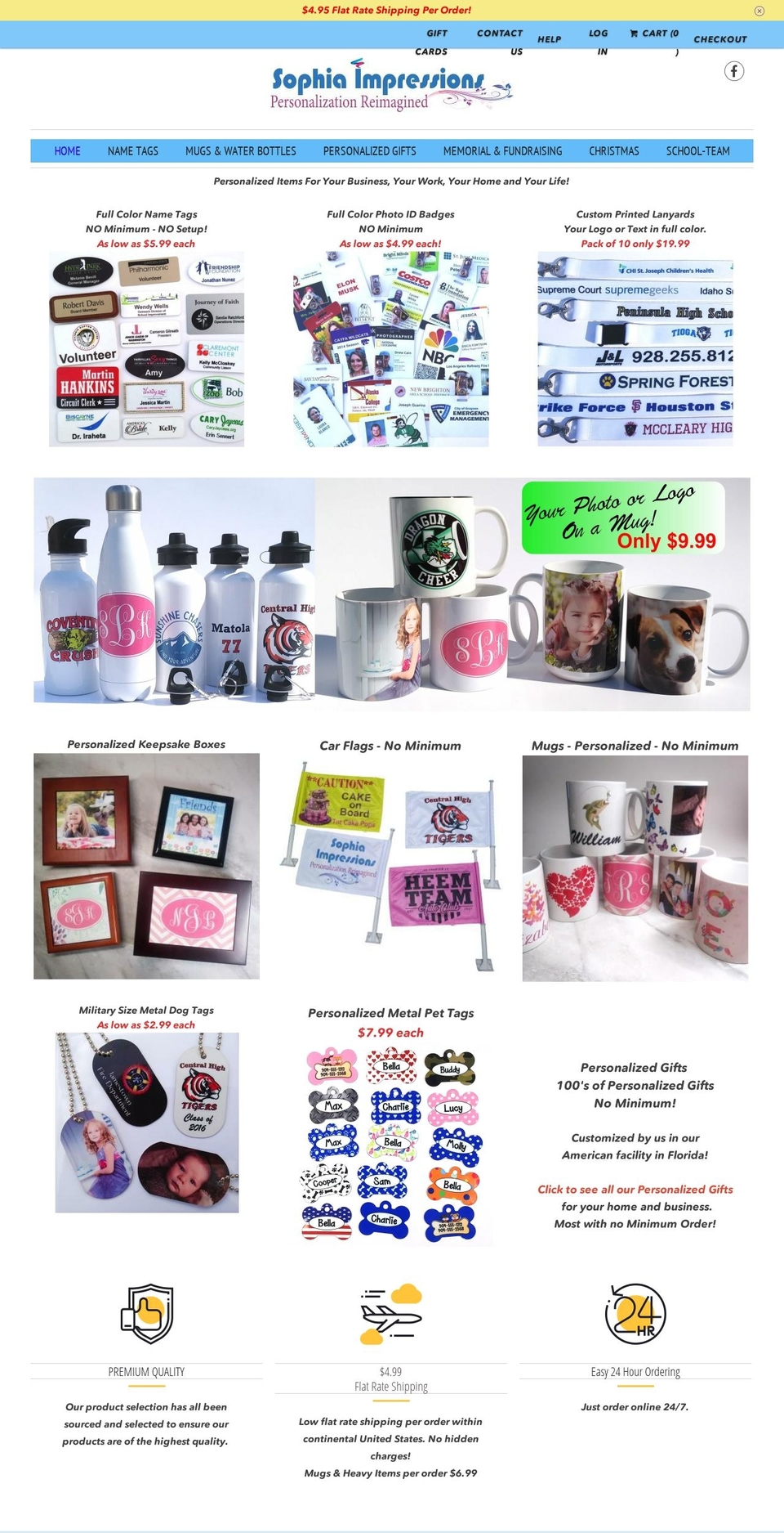 sophiasimpressions.com — Shopify storefront screenshot
