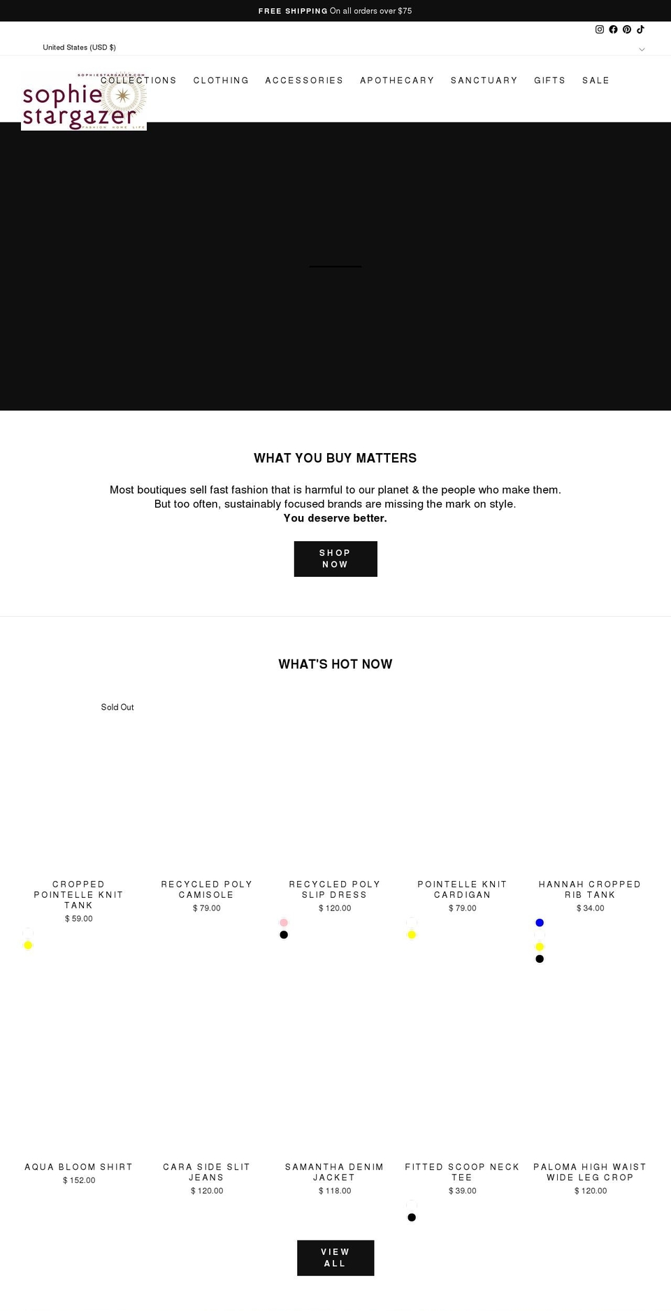 sophie-stargazer-boutique.myshopify.com shopify website screenshot