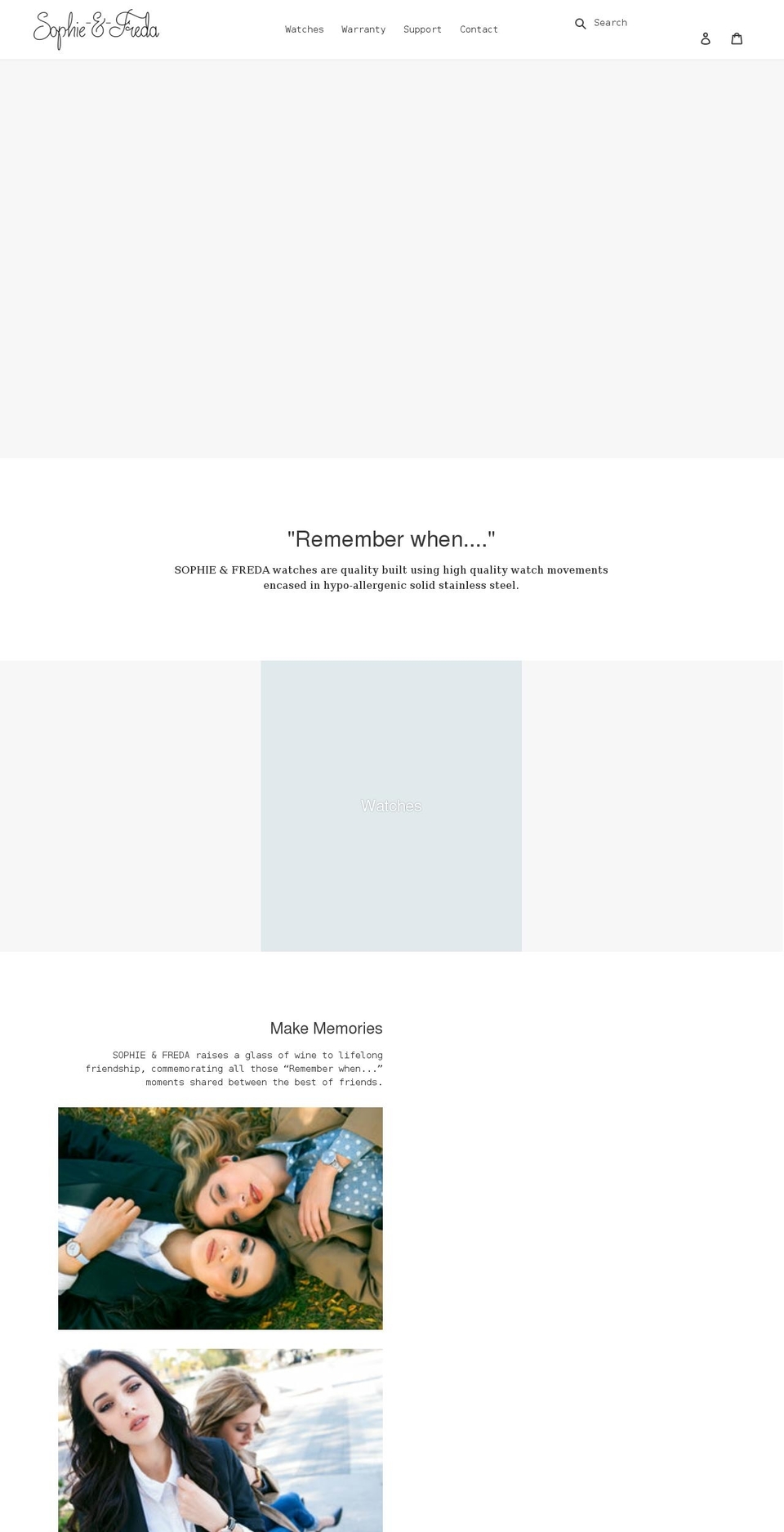 sophieandfreda.com shopify website screenshot