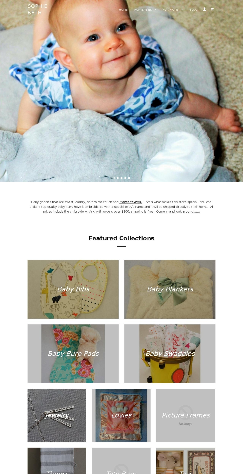 sophiebeth.com shopify website screenshot