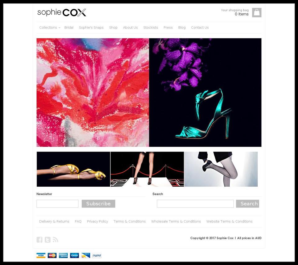 sophiecox.com shopify website screenshot
