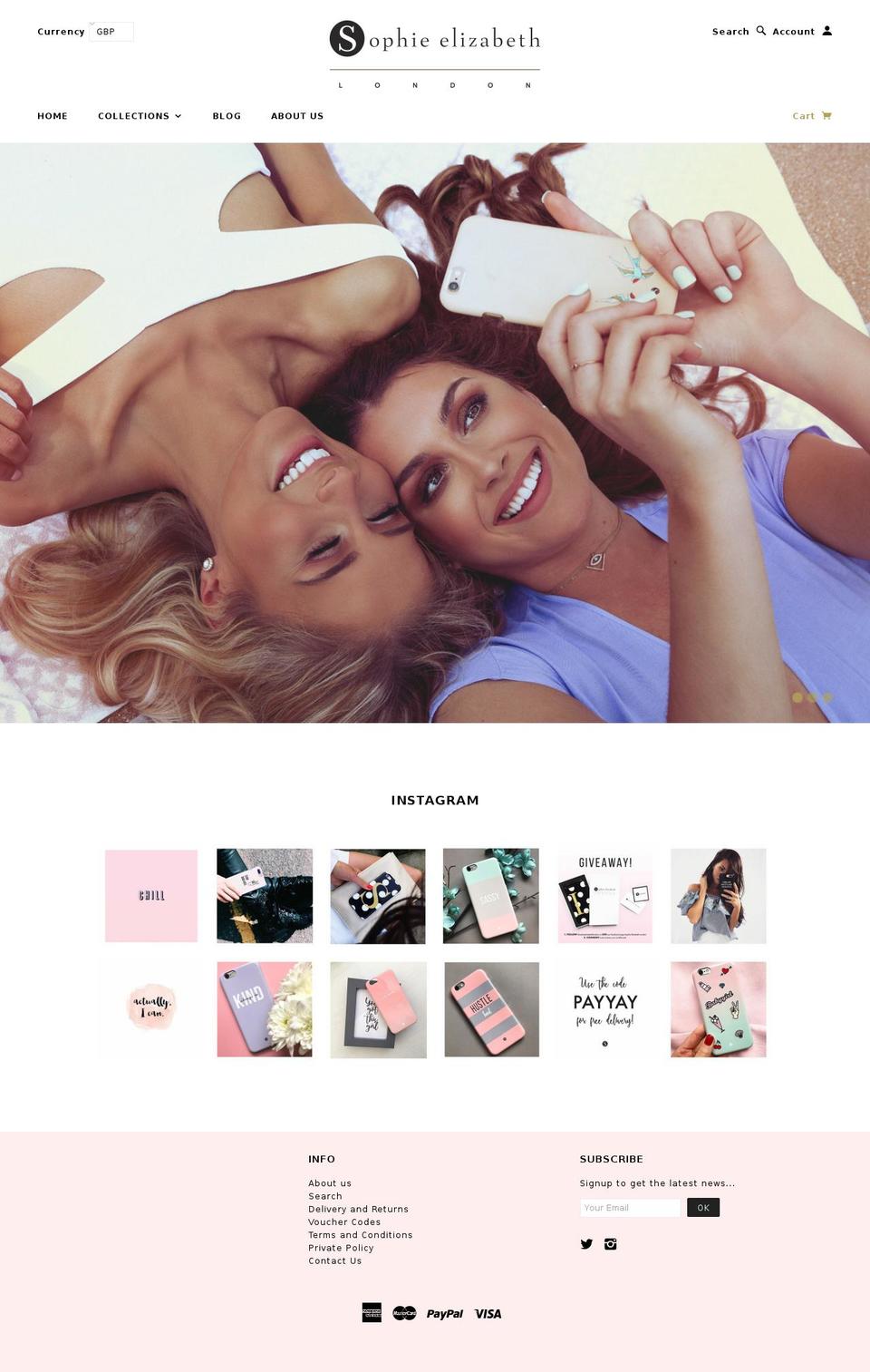 sophieelizabethlondon.com shopify website screenshot