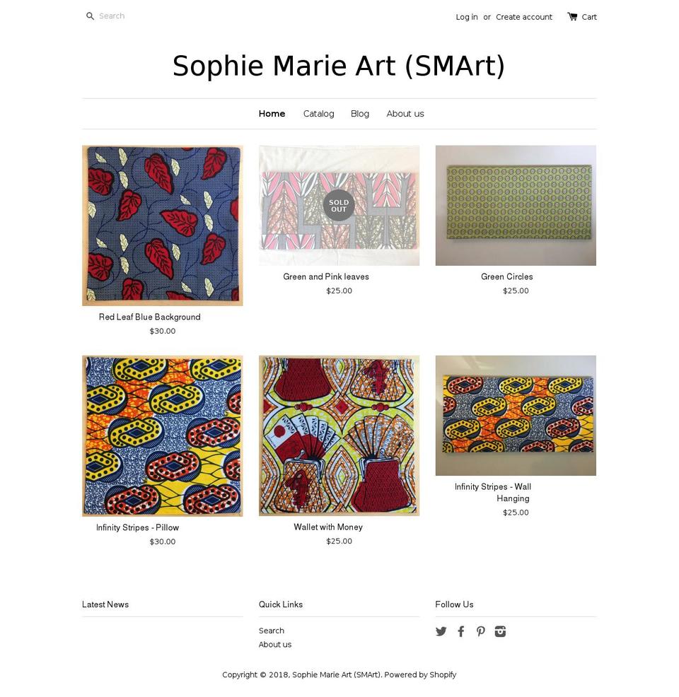 sophiemarieart.com shopify website screenshot