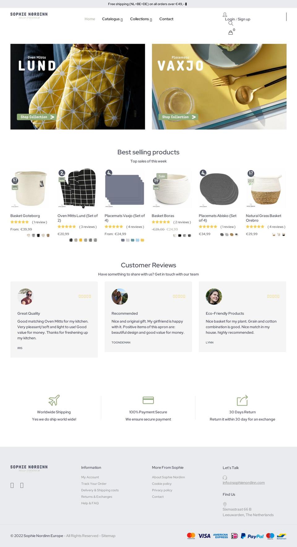 sophienordinn.com shopify website screenshot