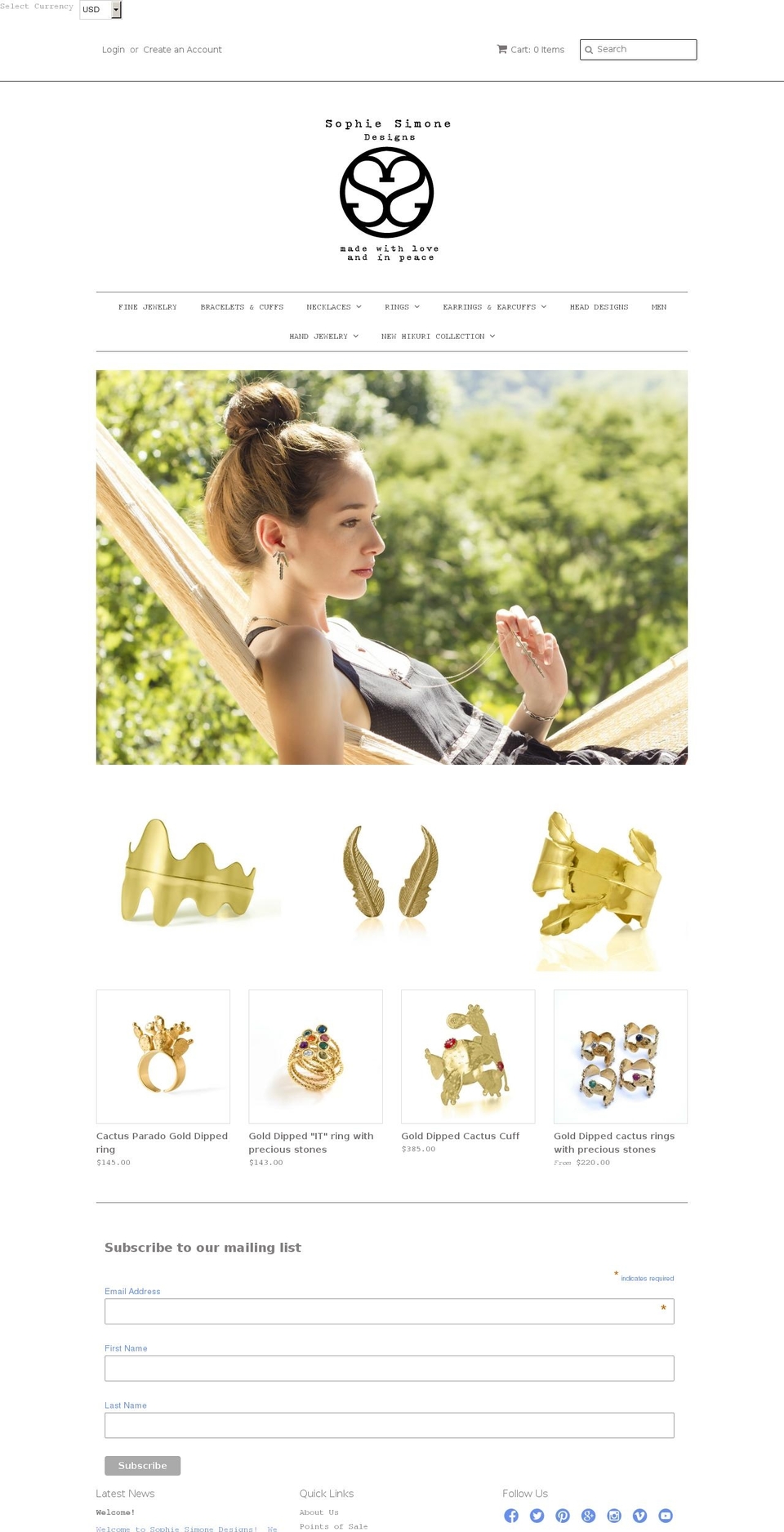 sophiesimonedesigns.com shopify website screenshot