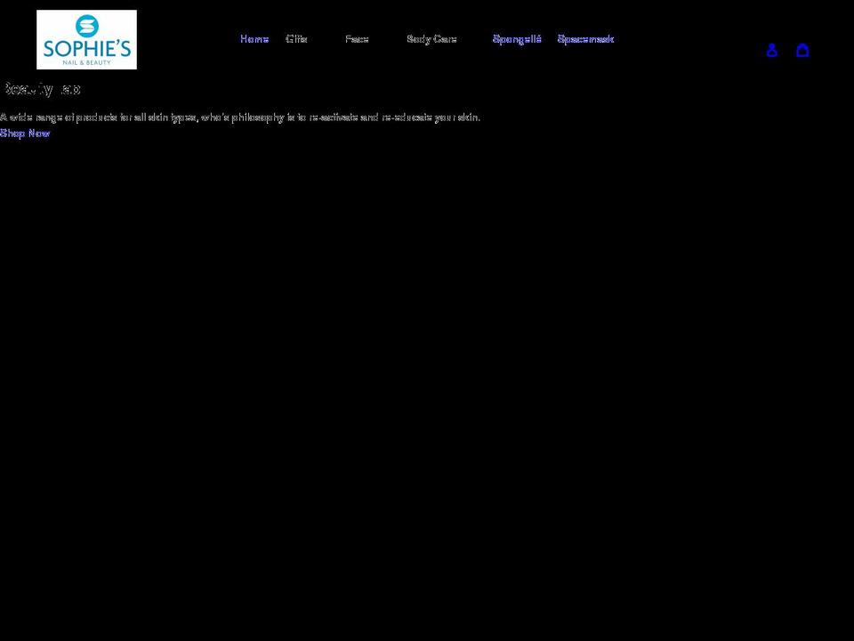 sophiesnailandbeauty.com shopify website screenshot