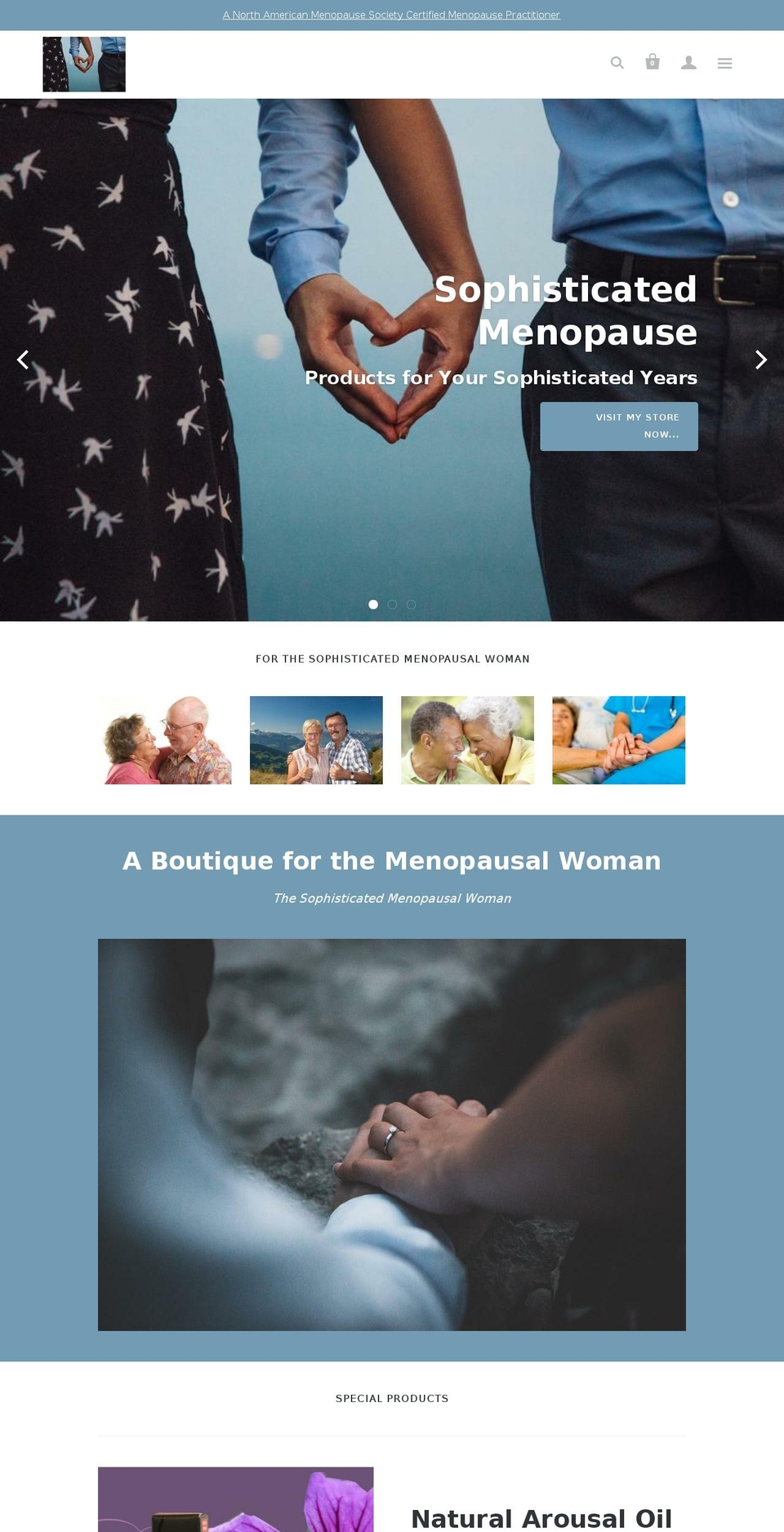 sophisticatedmenopause.com shopify website screenshot