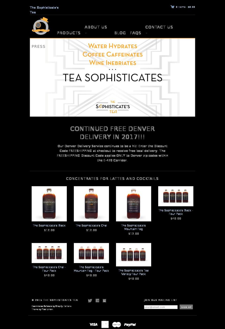 sophisticateschai.com shopify website screenshot