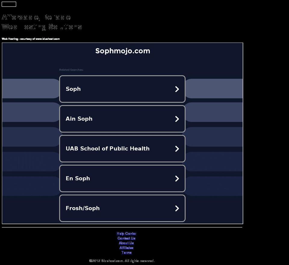 sophmojo.com — Shopify storefront screenshot