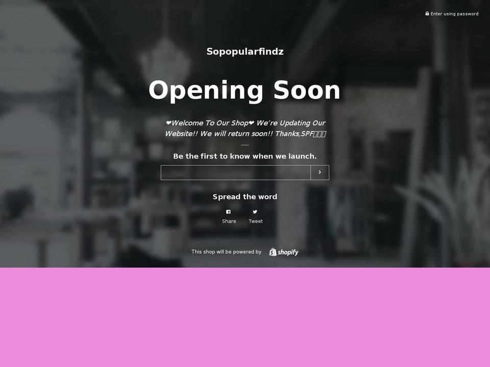 sopopularfindz.com — Shopify storefront screenshot