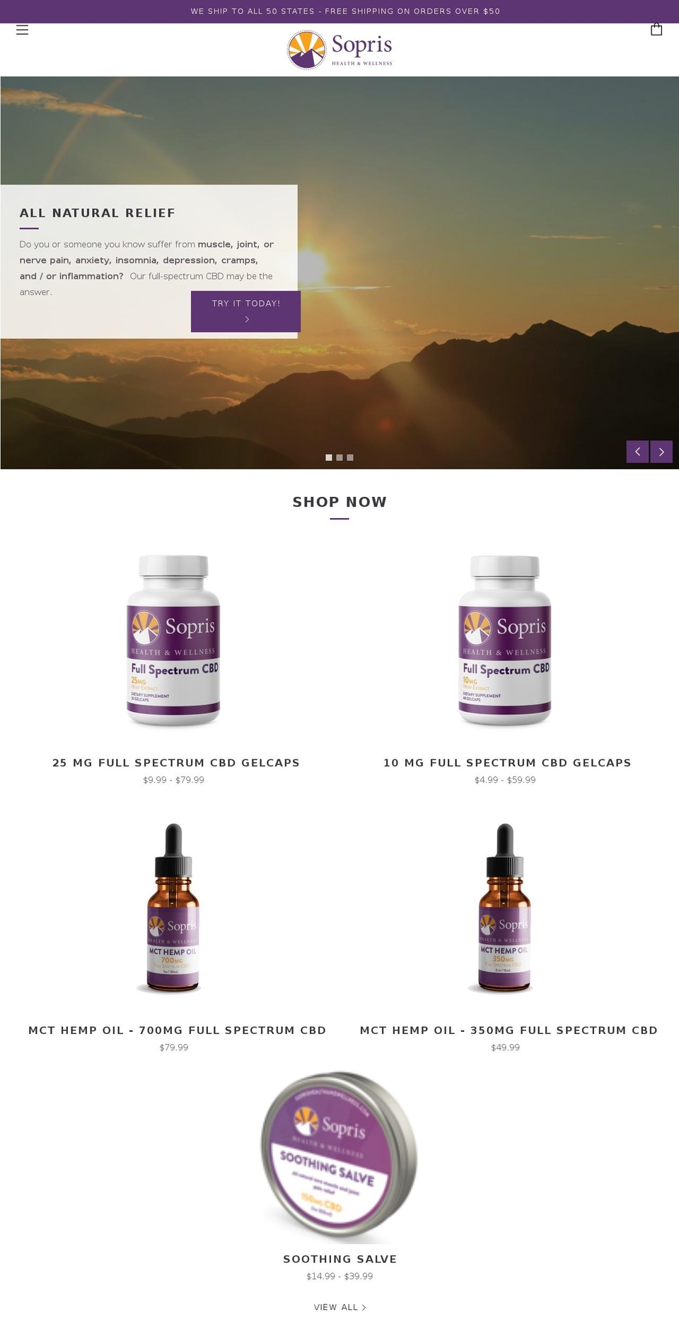 soprishealthandwellness.com shopify website screenshot