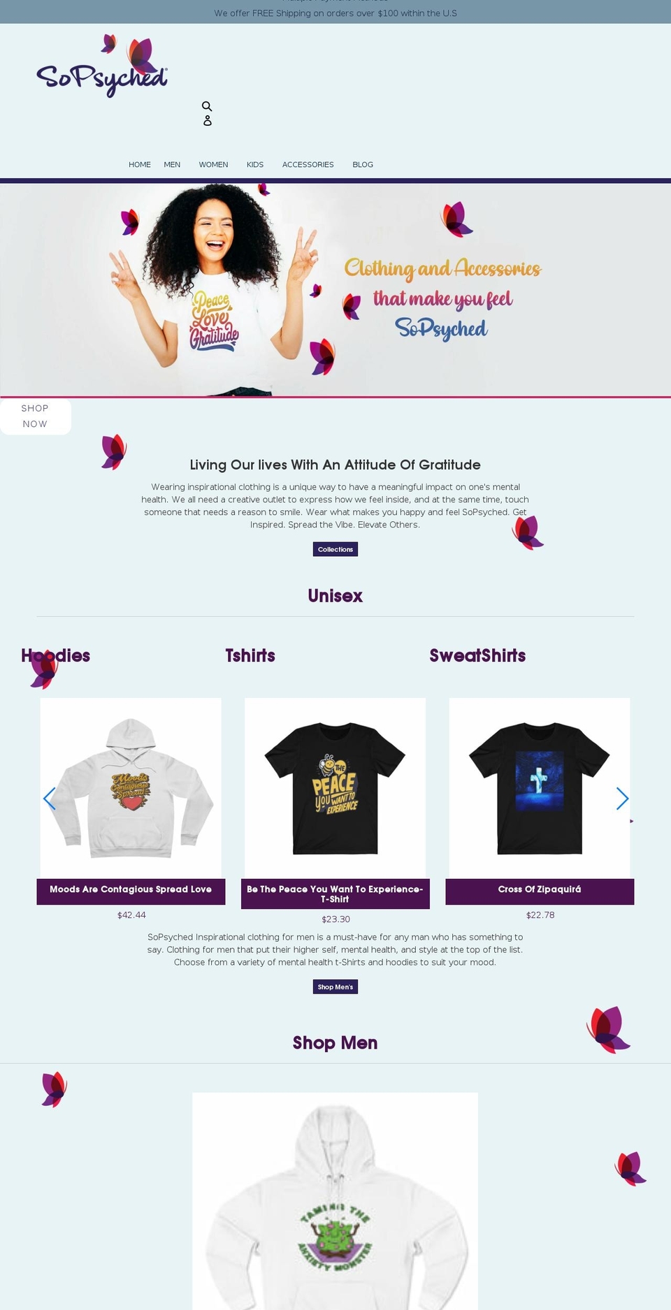 sopsyched.com shopify website screenshot