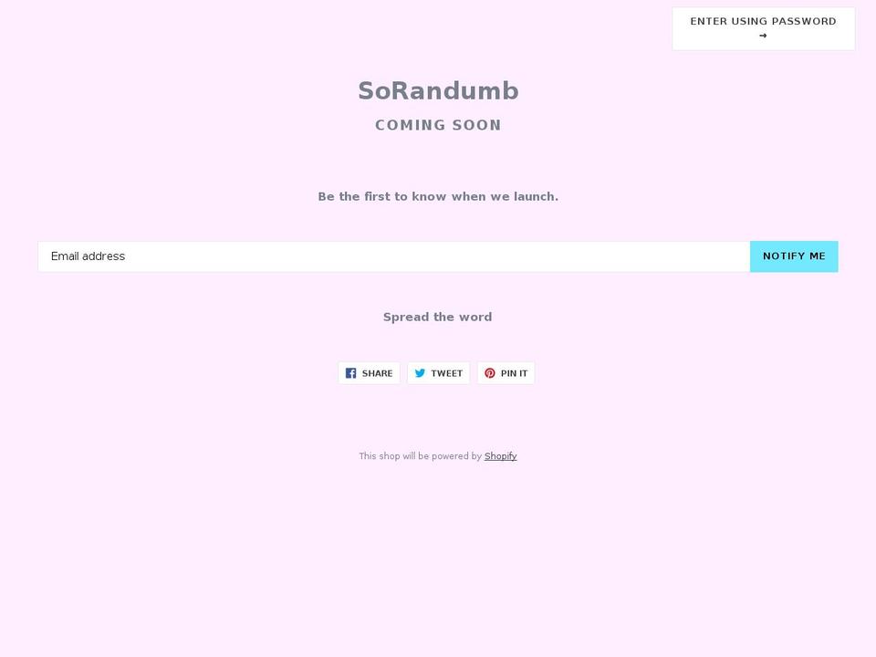 sorandumb.com — Shopify storefront screenshot