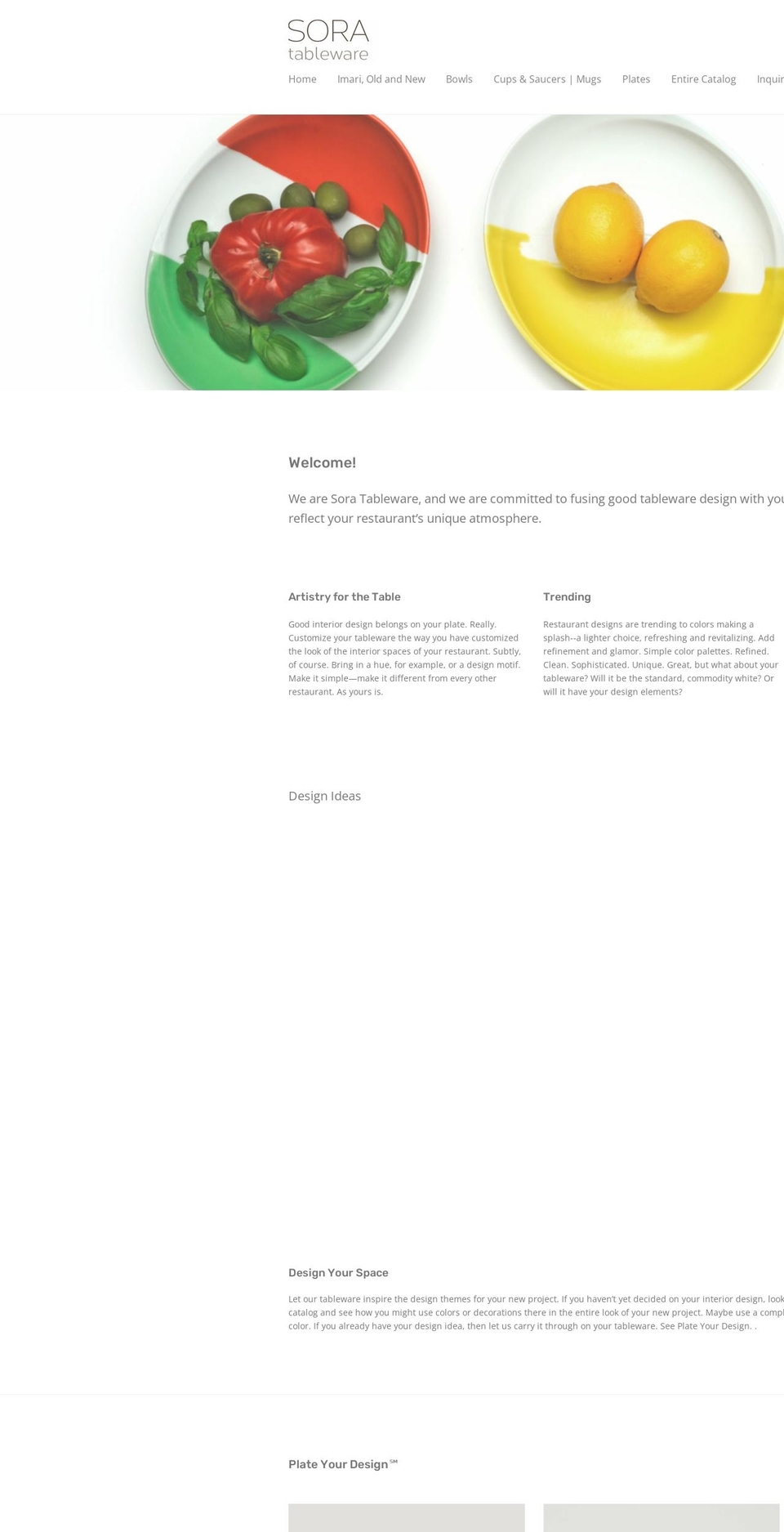 soratableware.net shopify website screenshot