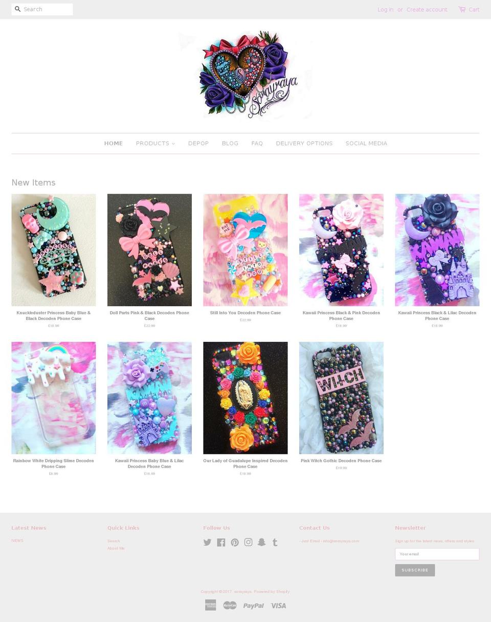 sorayraya.com shopify website screenshot