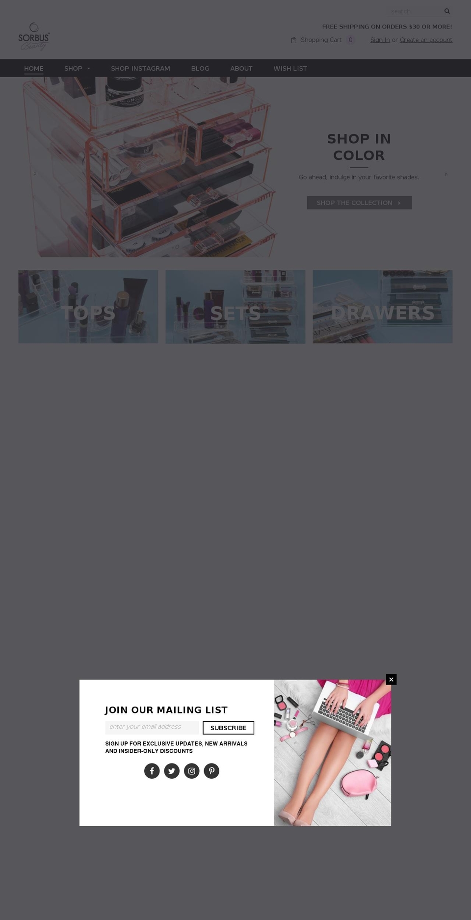sorbusbeauty.com — Shopify storefront screenshot