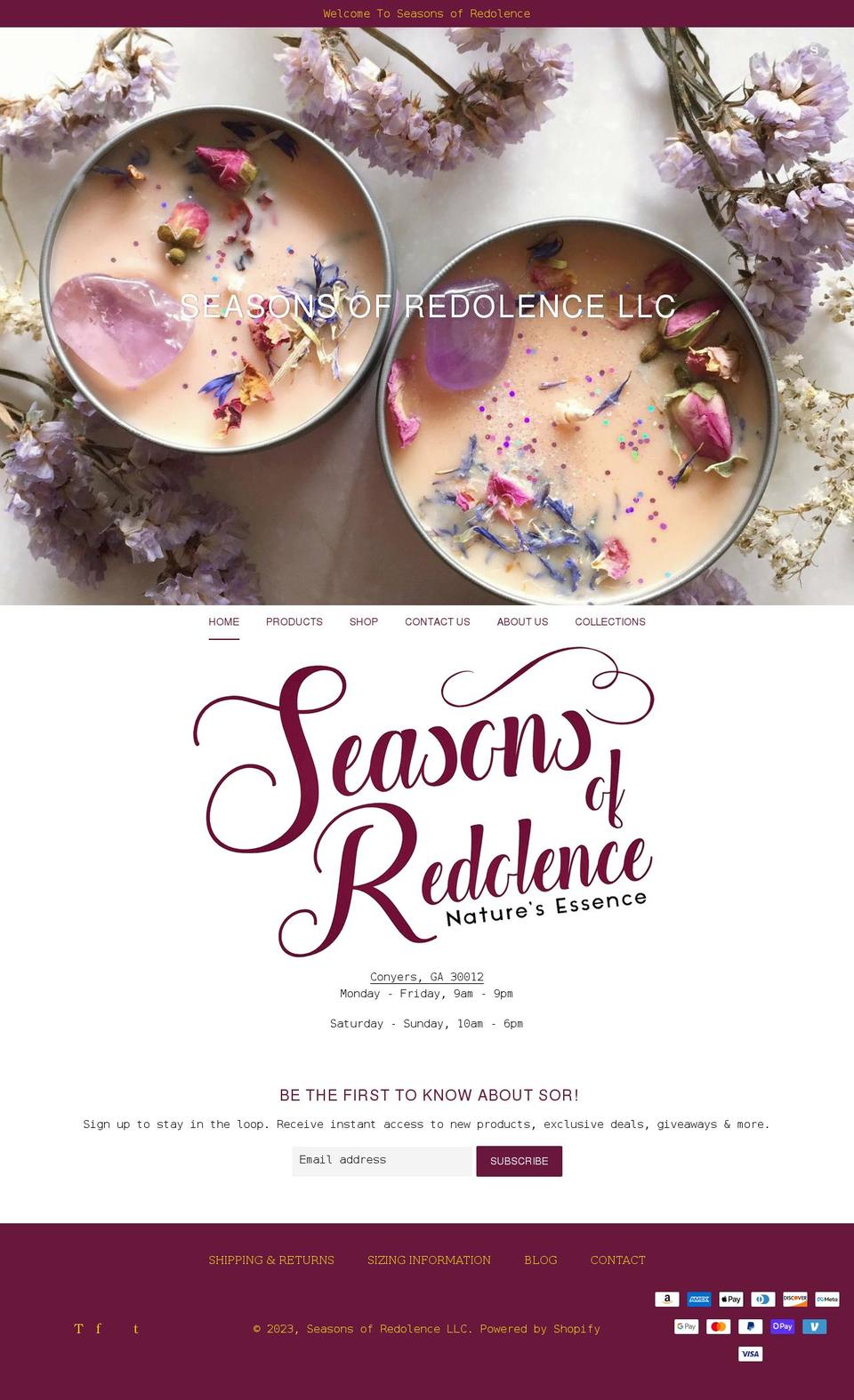 sorcandleco.com shopify website screenshot