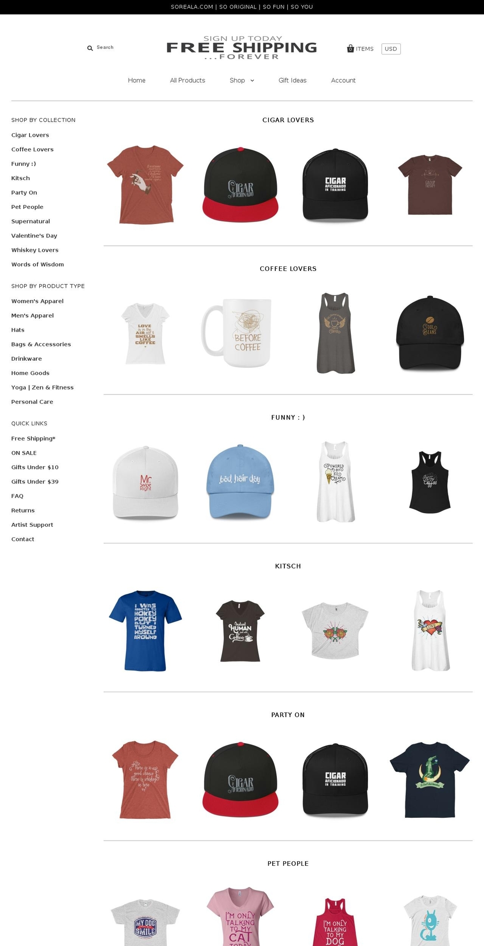 soreala.com — Shopify storefront screenshot