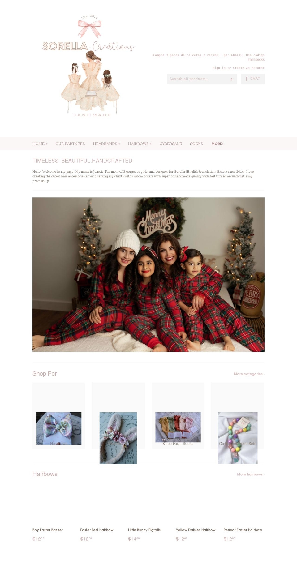 sorellacreationsshop.com shopify website screenshot