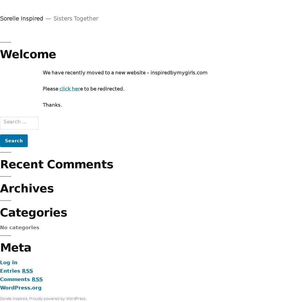 sorelleinspired.com — Shopify storefront screenshot